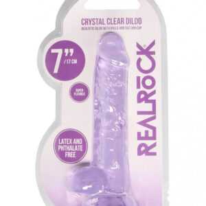 REALROCK - průsvitné realistické dildo - fialové (17cm)