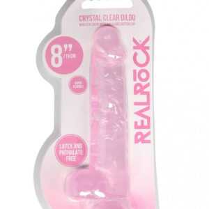 REALROCK - průsvitné realistické dildo - růžové (19cm)