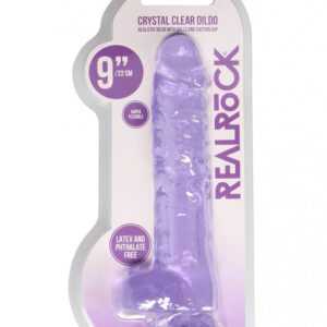 REALROCK - průsvitné realistické dildo - fialové (22cm)