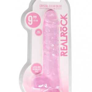 REALROCK - průsvitné realistické dildo - růžové (22cm)