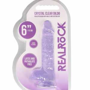 REALROCK - průsvitné realistické dildo - fialové (15cm)