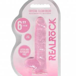 REALROCK - průsvitné realistické dildo - růžové (15cm)