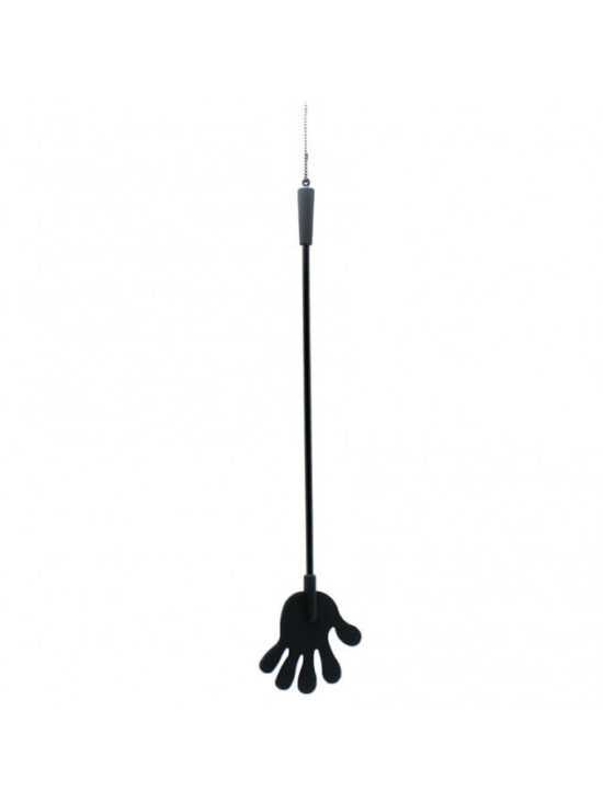 Rimba - silicone riding crop with hand - 40cm (black)