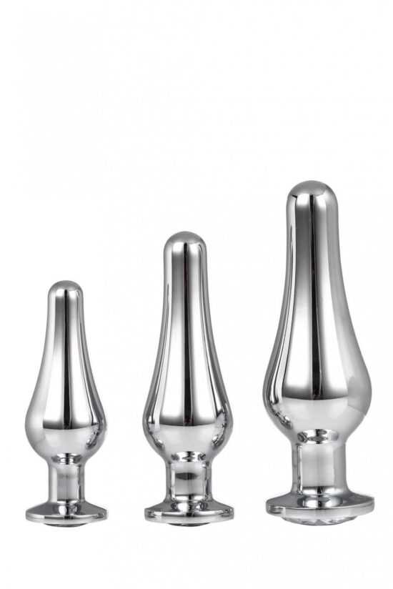 Gleaming Love - anal tip dildo set - silver (3 pieces)