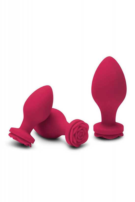 Secret Kisses Rosegasm - Anal Dildo Set - red (3 pieces)