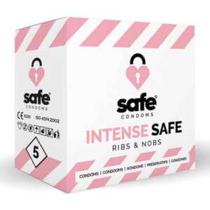 SAFE Intense Safe - vroubkované a tečkované kondomy (5ks)