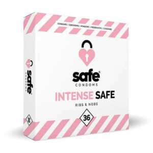 SAFE Intense Safe - vroubkované a tečkované kondomy (36ks)