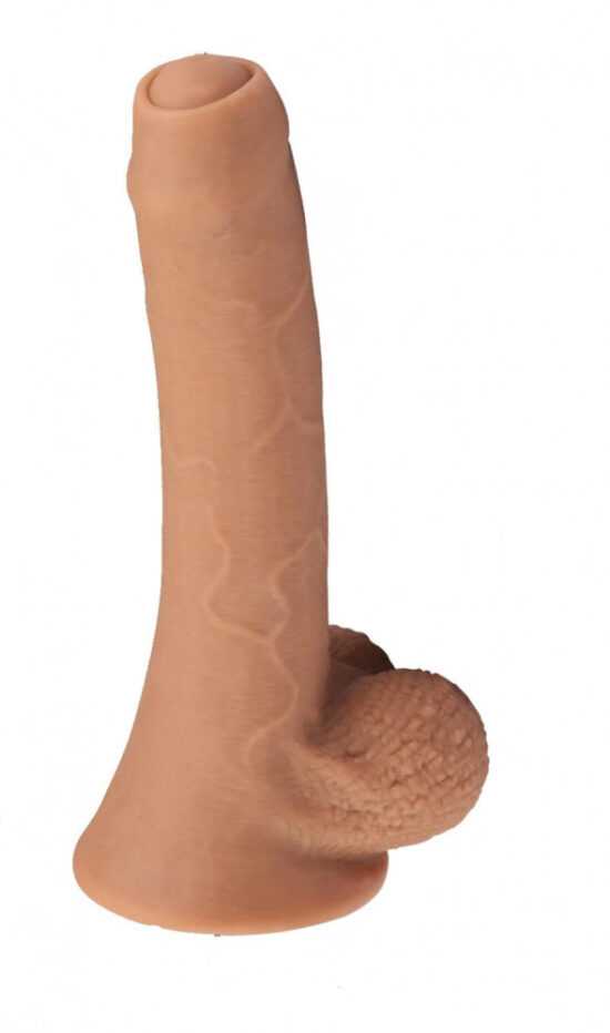 Tracys Dog - předkožkátor dildo s varlaty (21 cm) - tělová barva