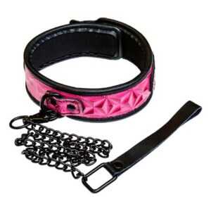 Sinful Collar bdsm obojek s vodítkem pink